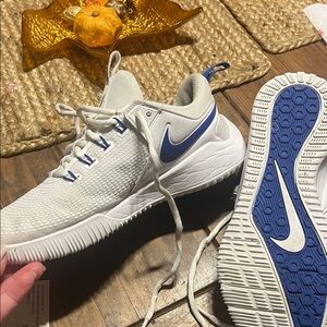 Nike Kids White and Blue Athletic Sneakers
